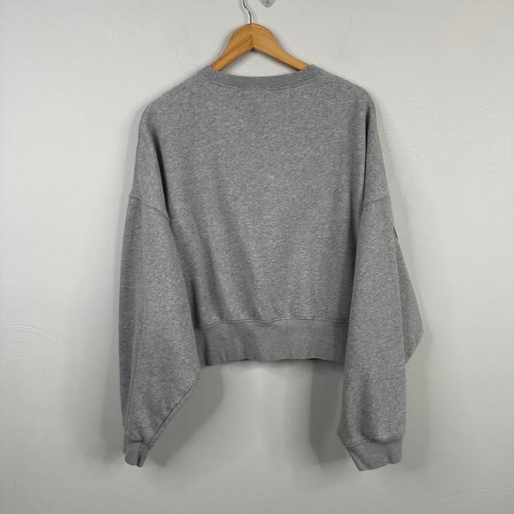Nike Gray Phoenix Fleece Women's Over-Oversized Crew-Neck Sweater - Picture 12 of 13